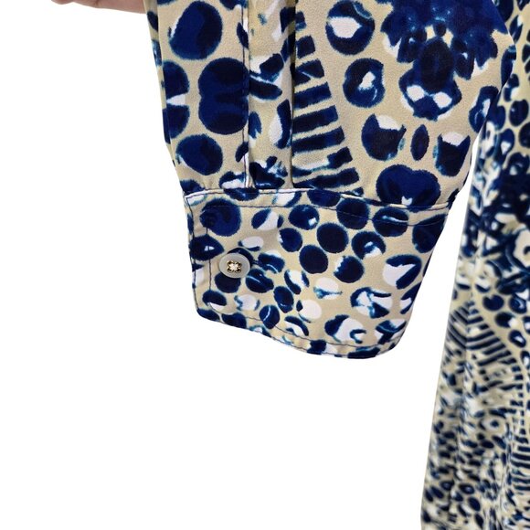 Cabi Blue Jewel Tunic Belted Button Down Shirt Dress Size Small *Missing Belt* - Picture 7 of 9